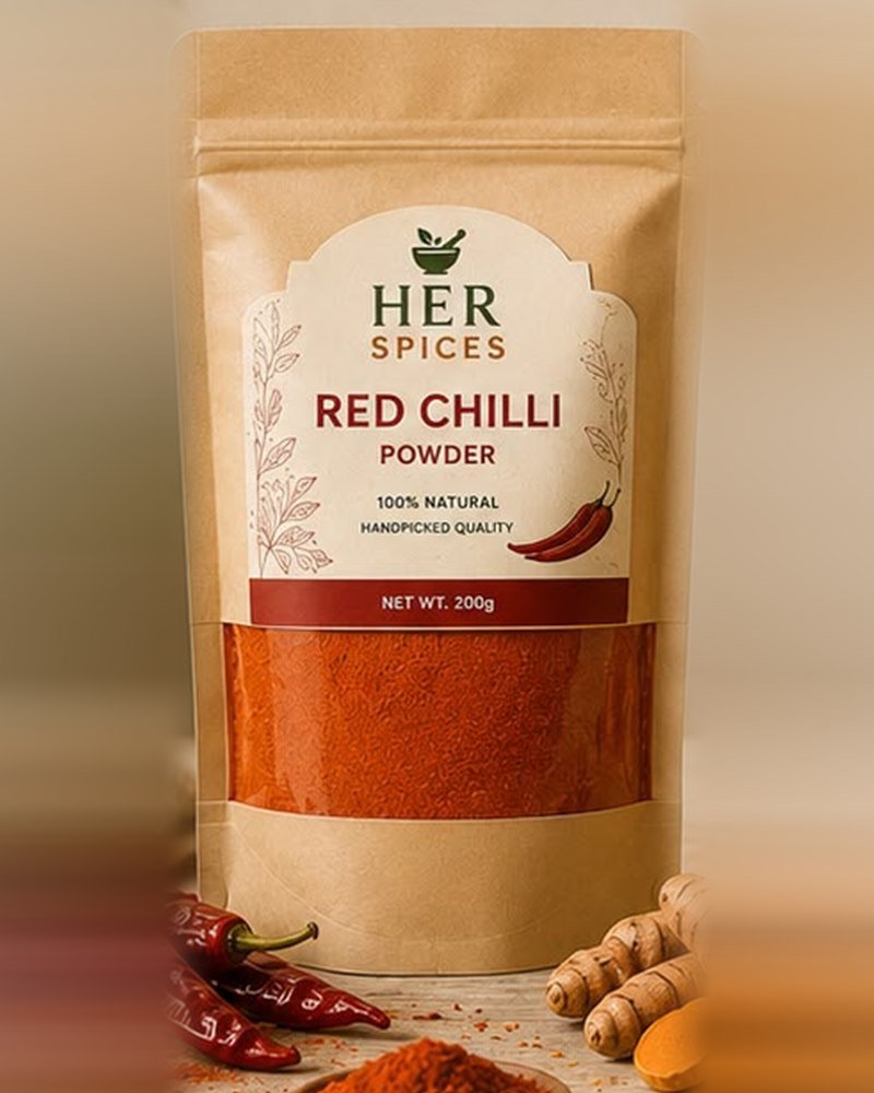 Her Spices red chilli powder pouch